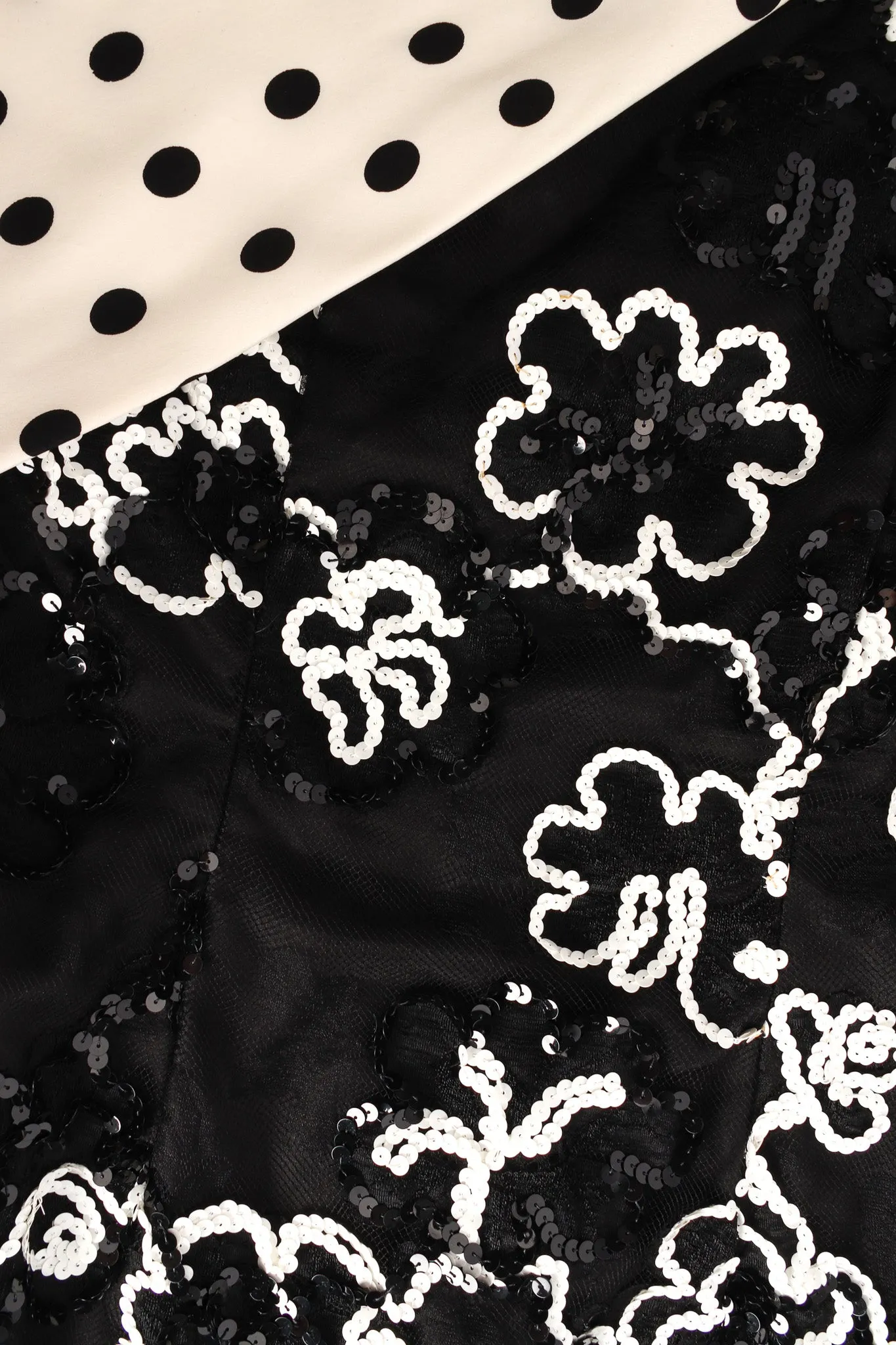 Sequin Floral Lace Polka Dot Dress