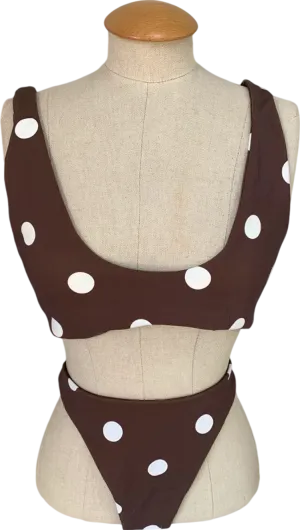 SIR Chocolate Polka Marlon Twist Top Bikini UK 12