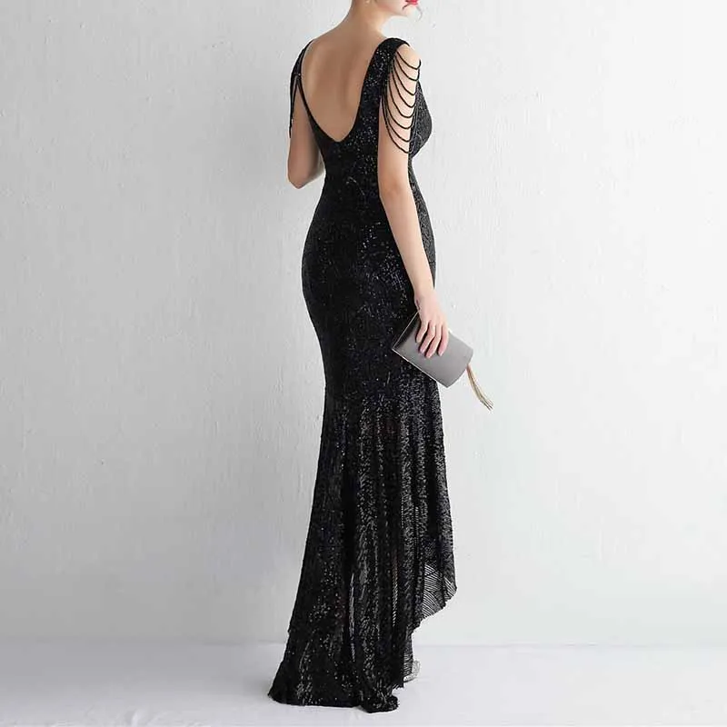 Sleeveless V Neck High-Low Design Women’s Formal Dresses for Special Occasions
