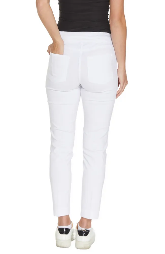 Slim-Sation® White Twill Ankle Pants