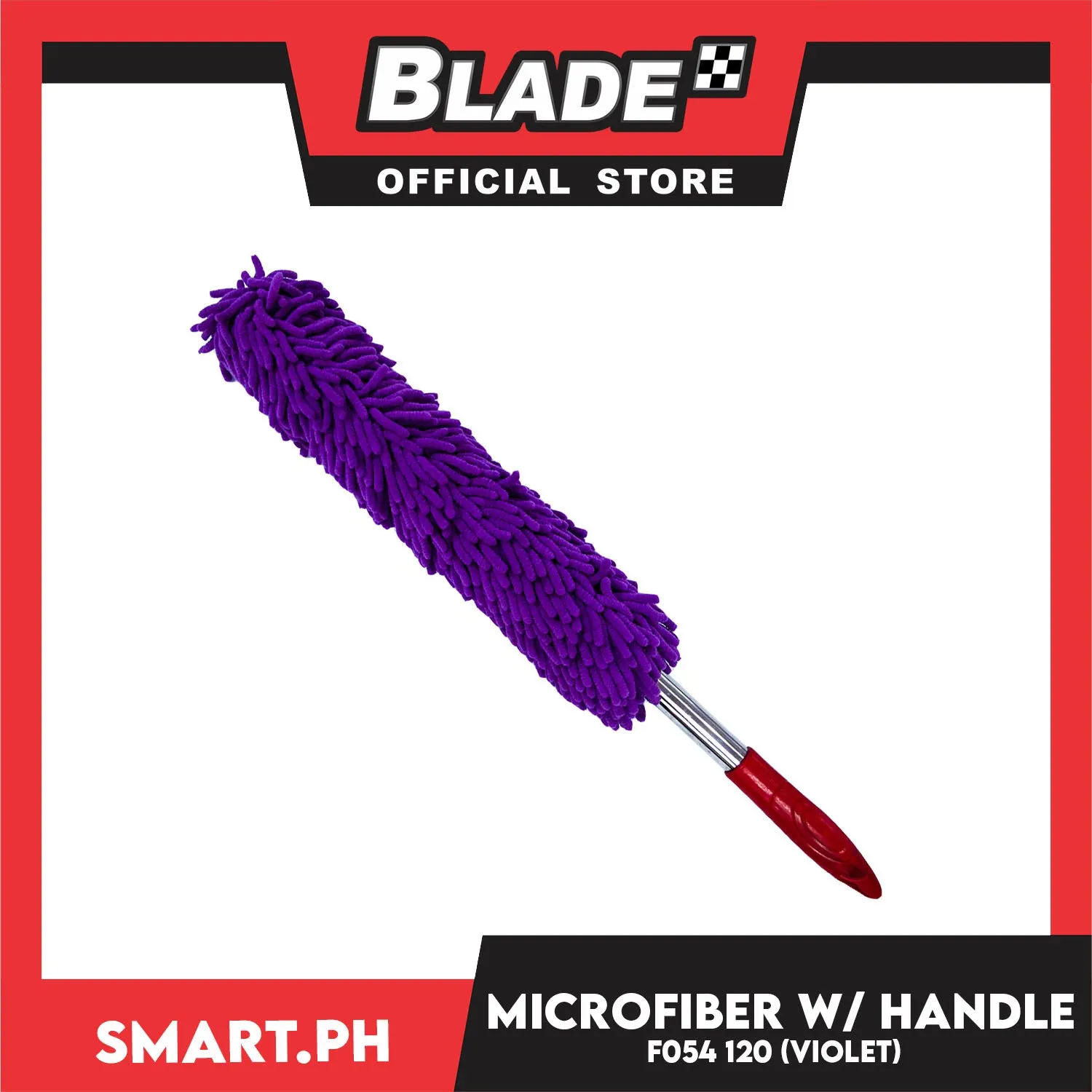 Smart.ph Microfiber Dust Cleaner With Handle F054 67cm (Violet) Multipurpose Duster/Cleaning Dashboard Duster/Interior Car Detailing Brush/Lint Free Microfiber Cloths, Exterior or Interior Use