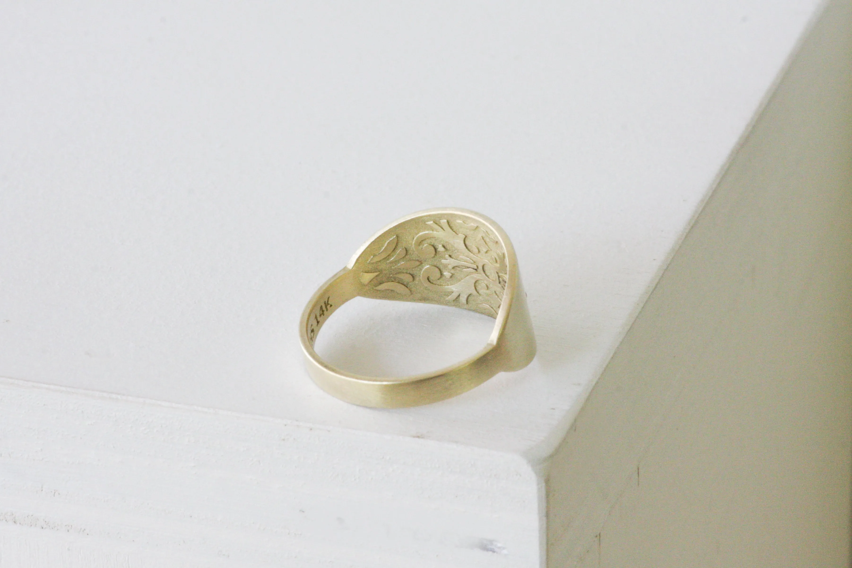 Solid Gold Wide Band Set With 10 tiny Sapphires