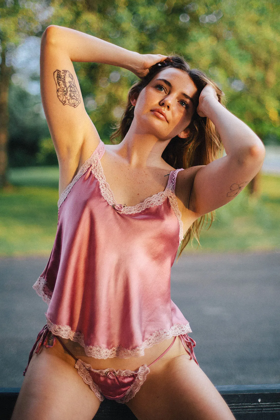 Sonnet Tie Panty in Rose Silk Charmeuse
