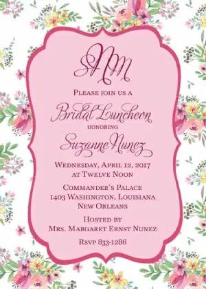 SPRING FLORAL BACKGROUND CUSTOM INVITATION