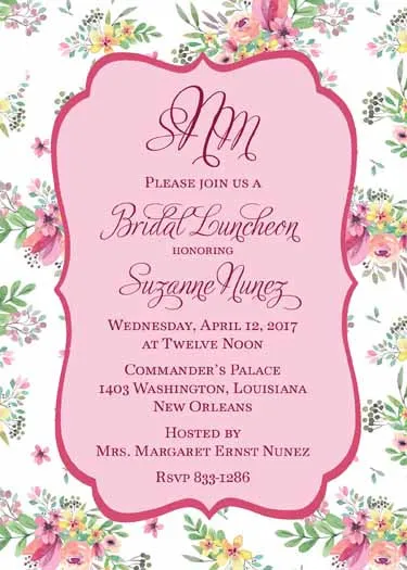 SPRING FLORAL BACKGROUND CUSTOM INVITATION