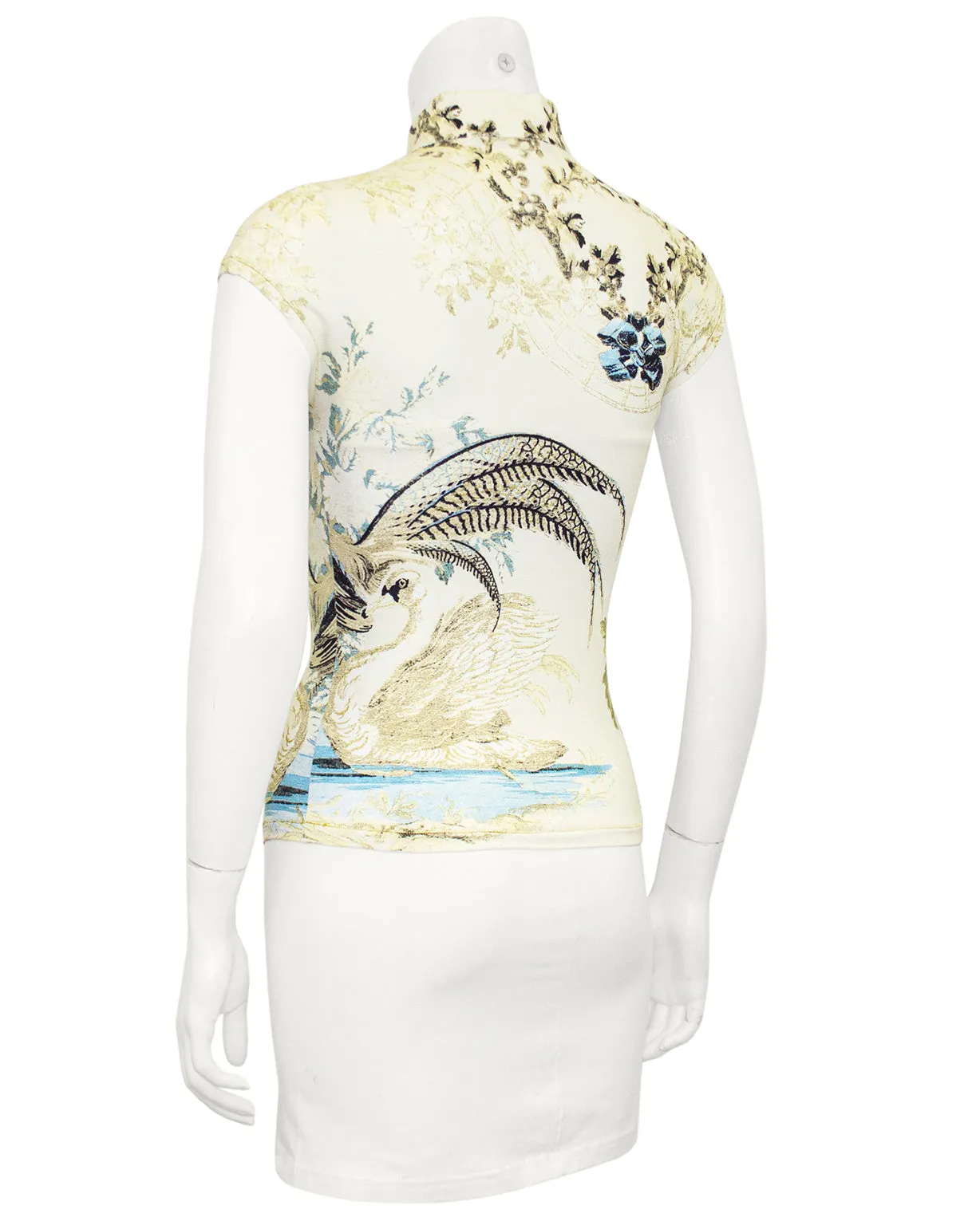 S/S 2003 Cheongsam Style Mesh Top with Swan