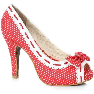 SS-Bettie Page Amelie Vintage Pump  | Red Faux Leather