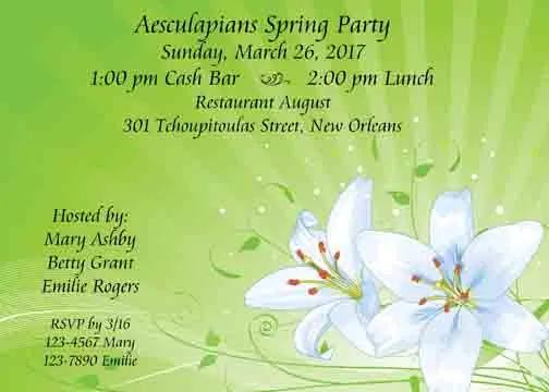 STAR GAZER LILIES CUSTOM INVITATION