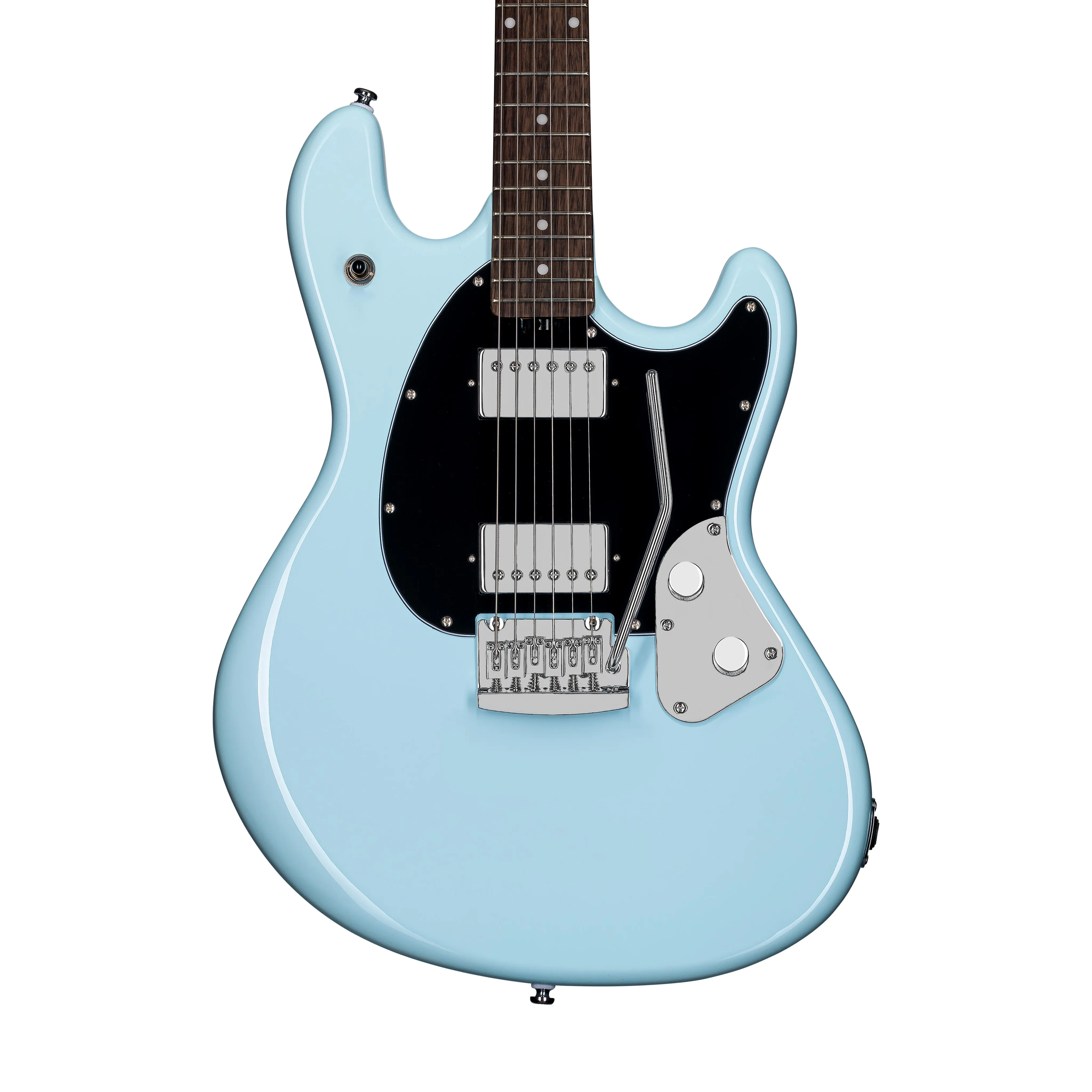 Sterling by Music Man SR30 StingRay HH Guitar, Laurel FB, Daphne Blue