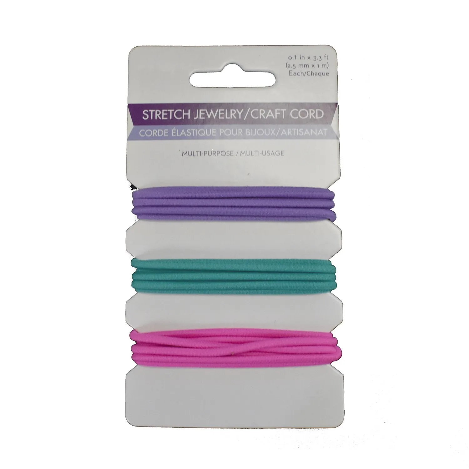 Stretchy Jewelry and Craft Cord, 1/16-inch, 3-piece, Pastel
