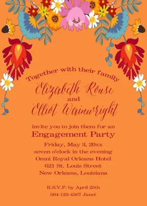 SUMMER FLOWERS CUSTOM INVITATION
