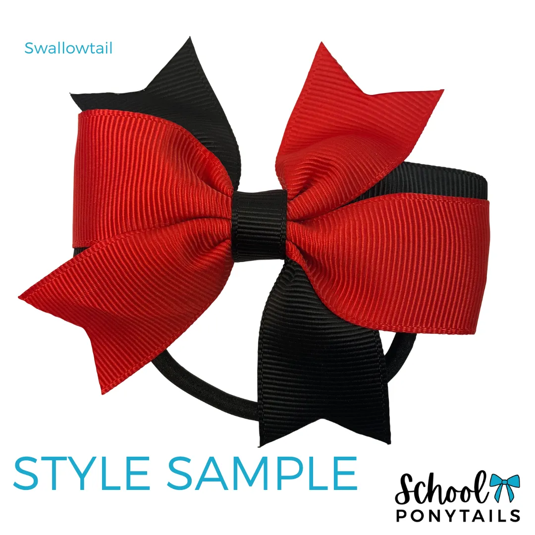 Swallowtail Bow Hair Tie - Solid Colour