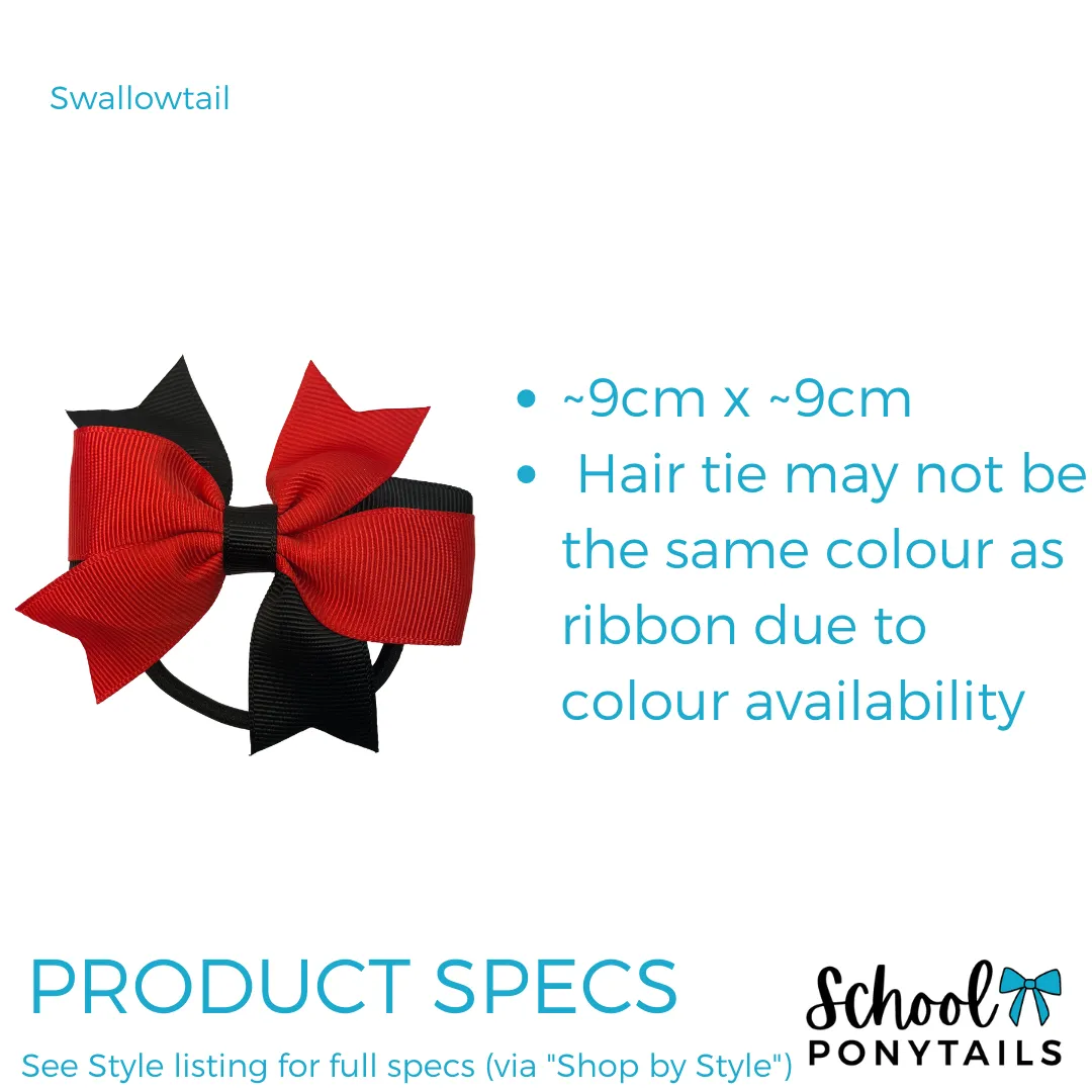 Swallowtail Bow Hair Tie - Solid Colour