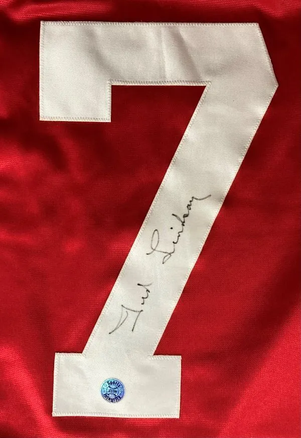Ted Lindsay Detroit Signed Red Hockey Jersey Sports Integrity