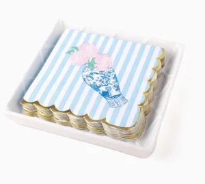 Textured Beverage Napkin Tray - White