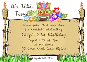 TIKI TIME CUSTOM INVITATION