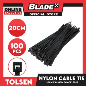 Tolsen Black Nylon Cable Tie 100pcs. (50118)