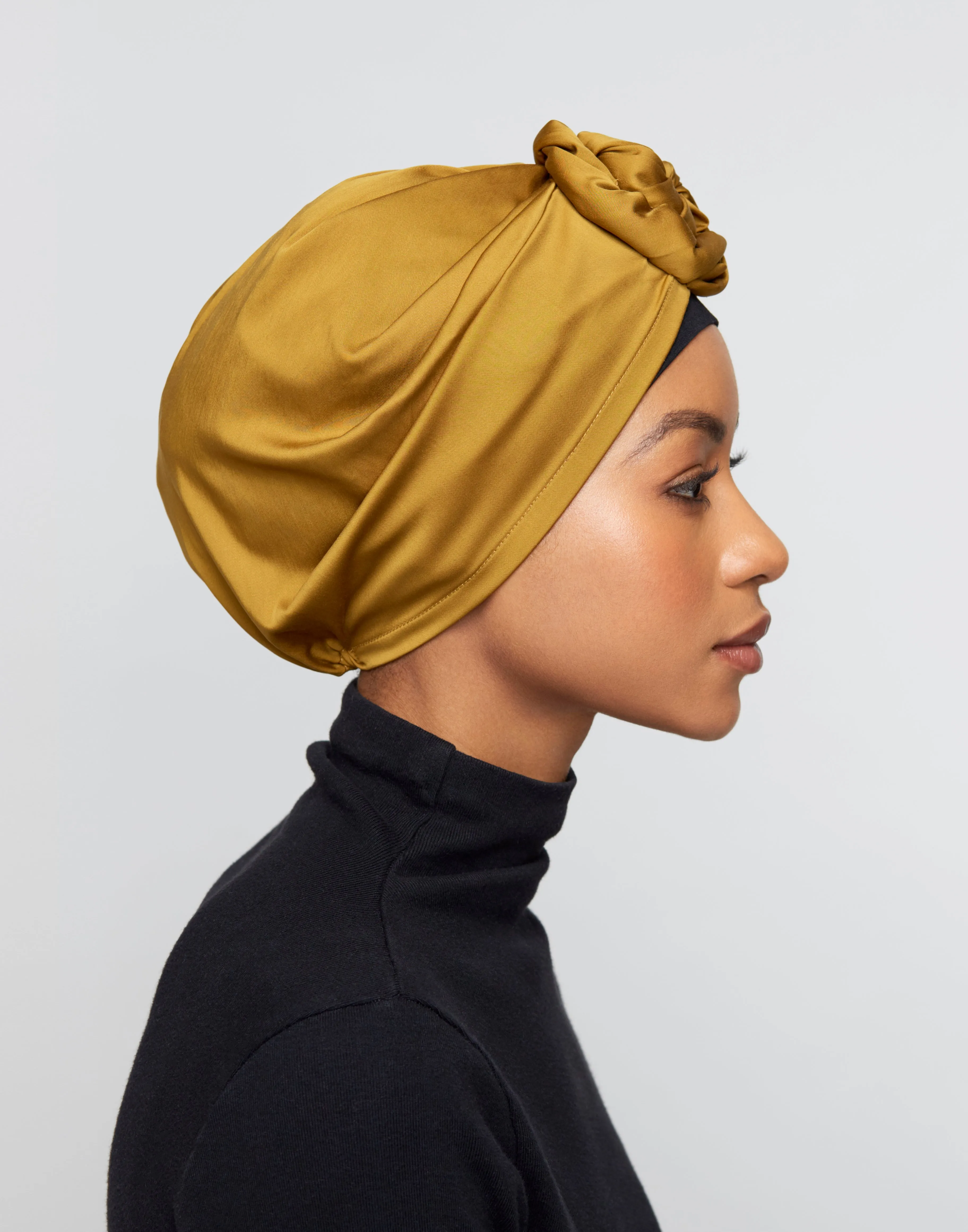 Top-Bun Turban- vintage gold