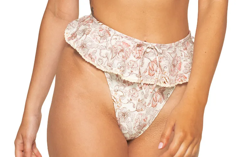 Tori Ties Bandeau-Tamarindo Ruffle Bikini ::RET