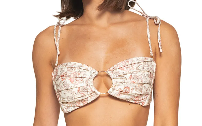 Tori Ties Bandeau-Tamarindo Ruffle Bikini ::RET