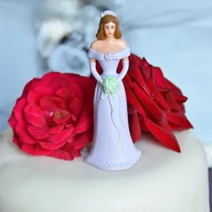 Traditional Bridesmaid or Prom Lavendar Purple Dress Cake Topper