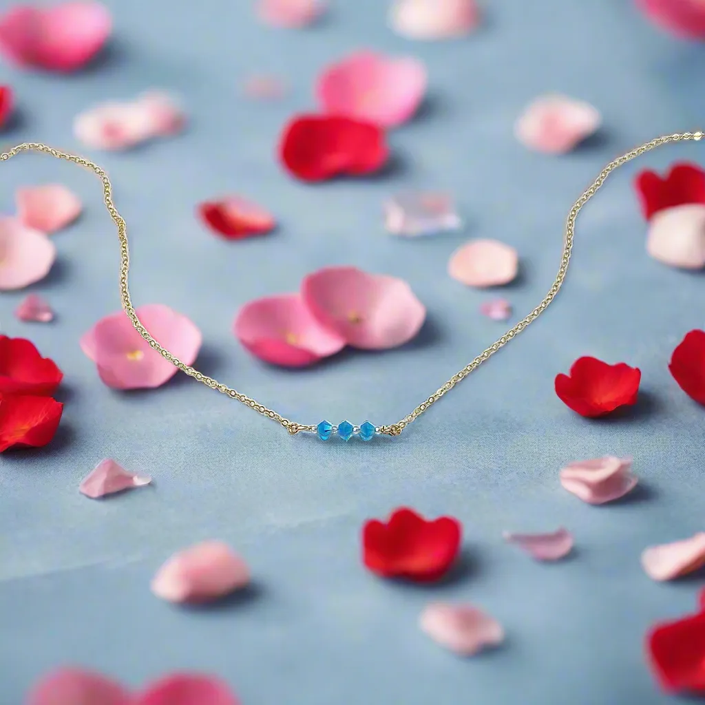Turquoise Crystal Bar Necklace