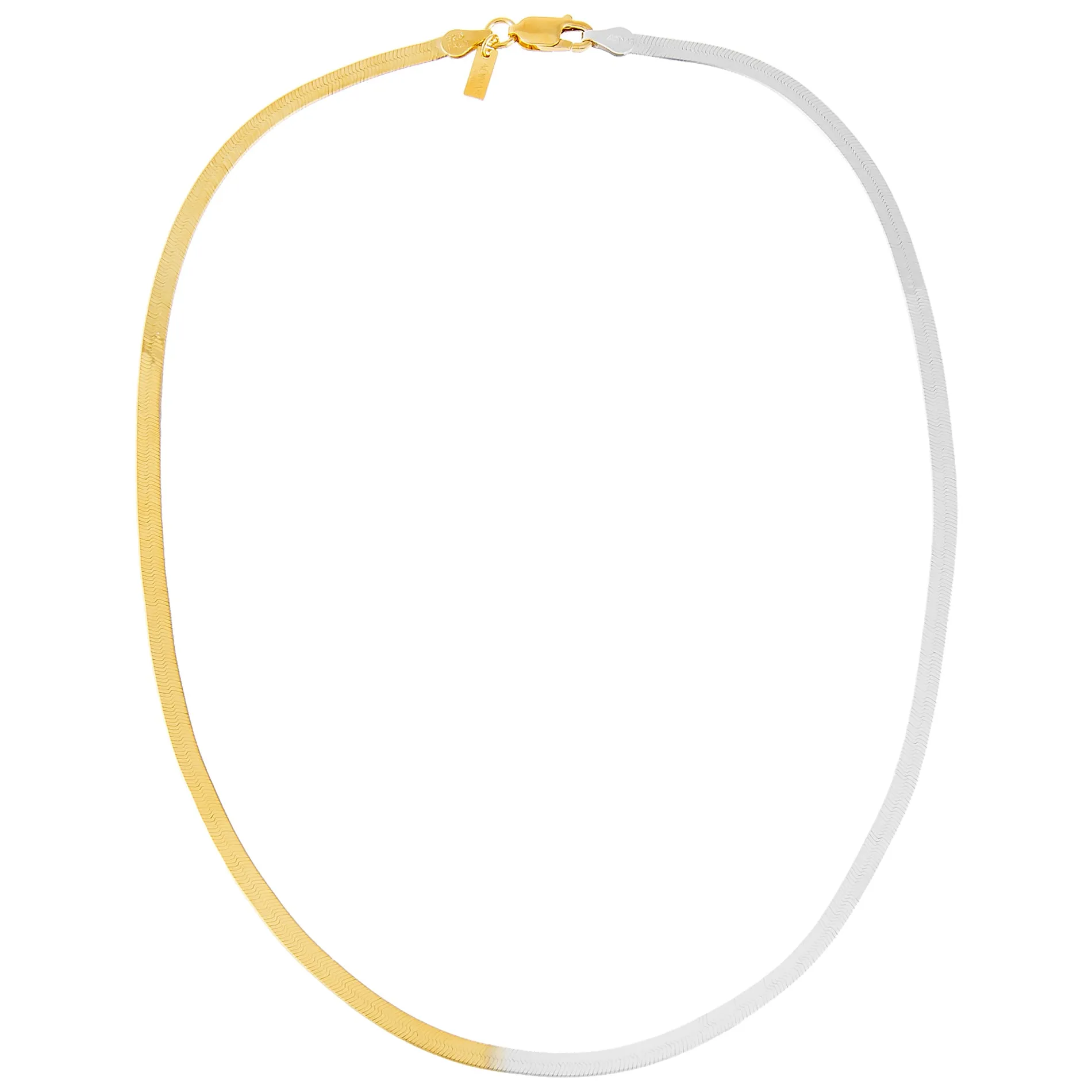 Two Tone Herringbone Necklace