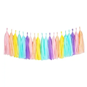 Unicorn Pastel Rainbow Tassel Garland Banner Hanging Party Decoration