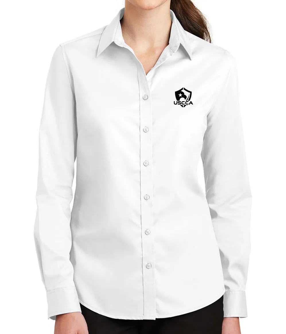 USCCA Port Authority® Ladies SuperPro™ Twill Shirt