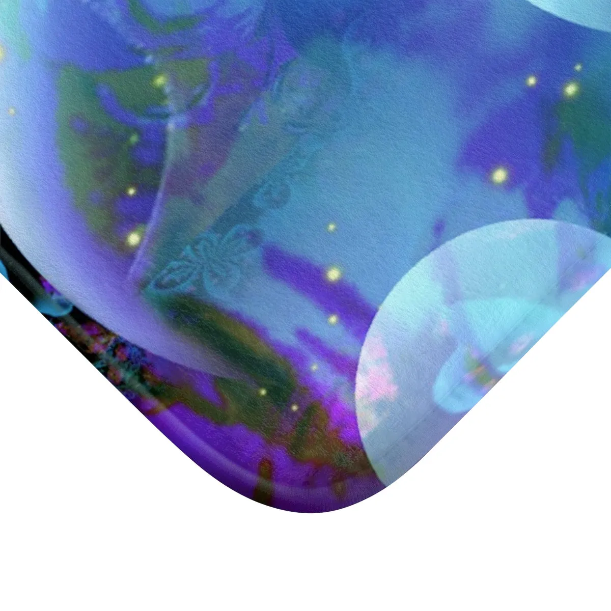 Velvety Soft Memory Foam Bath Mat, Designer Bathroom Decor - "Spirit Orbs"