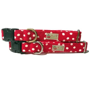 Very Vintage Organic Cotton Collar Lucy Red & White Polka Dots