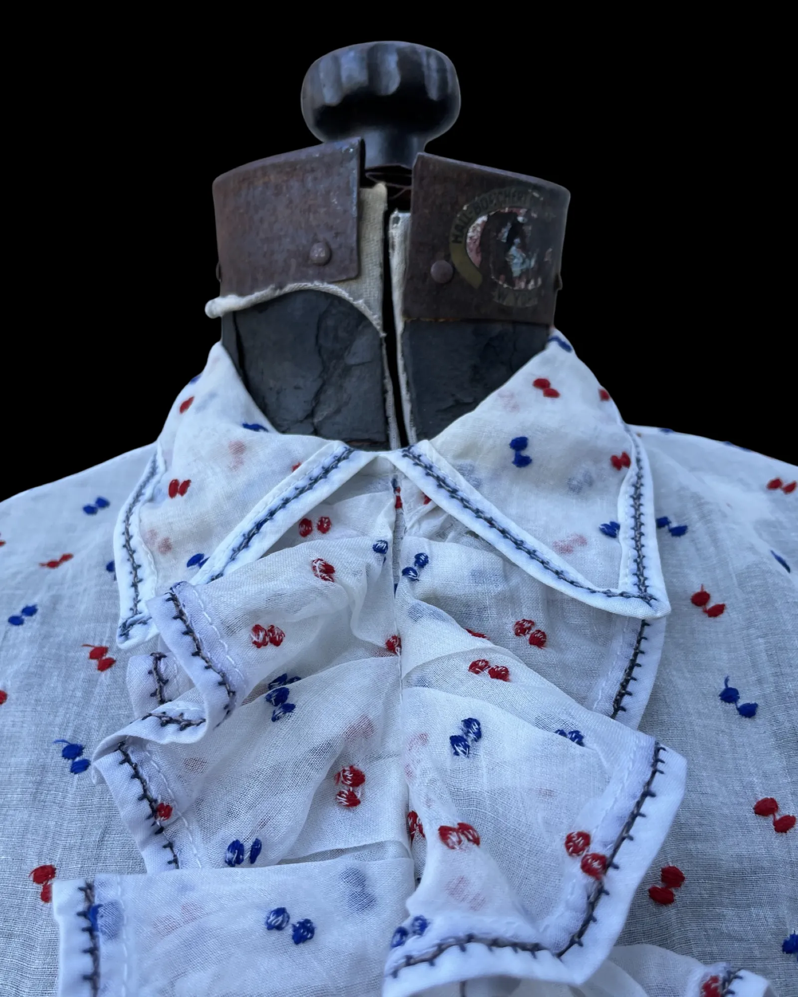 Vintage 1930s Polka Dot Organdy Blouse