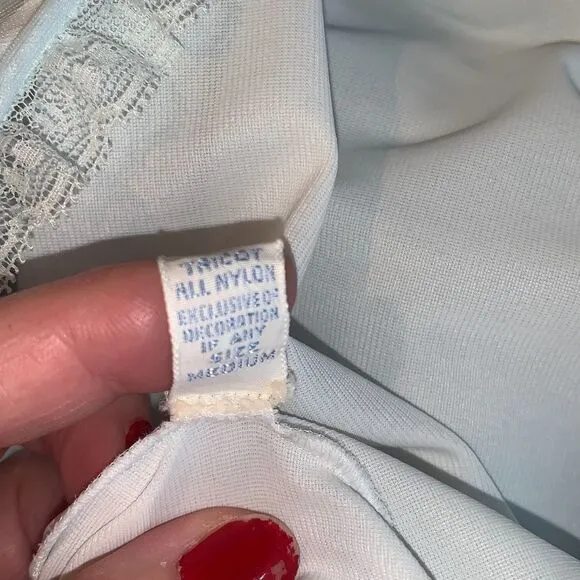 Vintage 1960s Pale Powder Blue Sheer Babydoll Nightgown | Small | by Vanity Fair