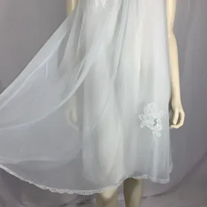 Vintage 1960s Pale Powder Blue Sheer Babydoll Nightgown | Small | by Vanity Fair