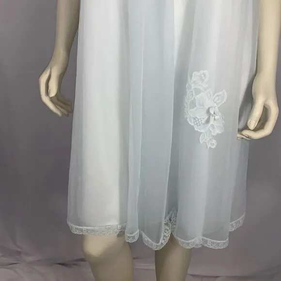 Vintage 1960s Pale Powder Blue Sheer Babydoll Nightgown | Small | by Vanity Fair