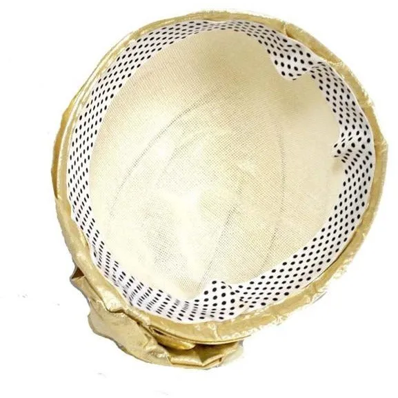 Vintage Gold Metallic Cloche Hat 1980S Pearls Large 1920s Look