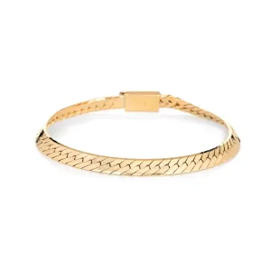 Vintage Herringbone Bracelet 5mm Wide 14k Yellow Gold Italy Estate Fine Jewelry
