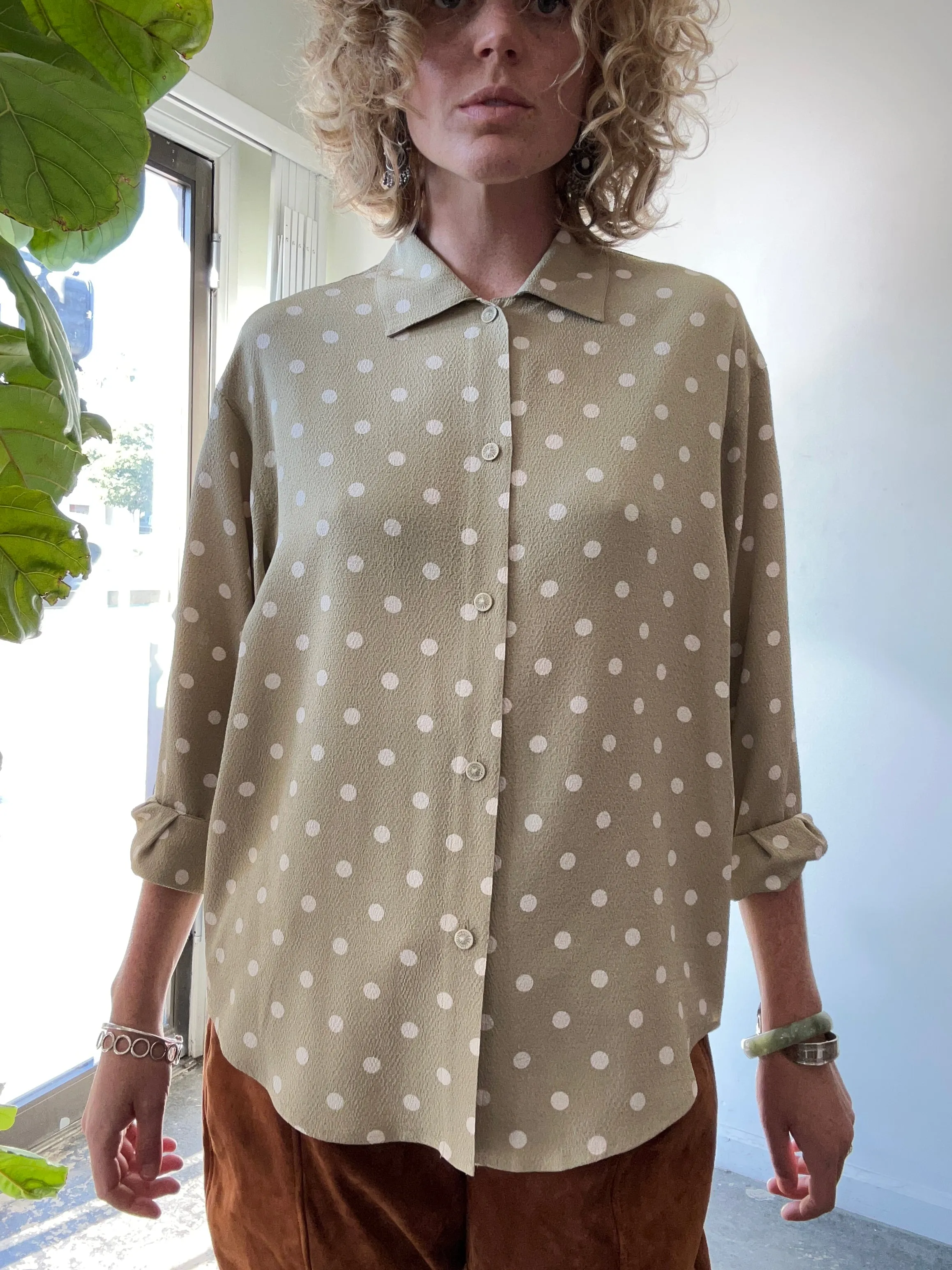 Vintage Issey Miyake Sport Polka Dot Blouse