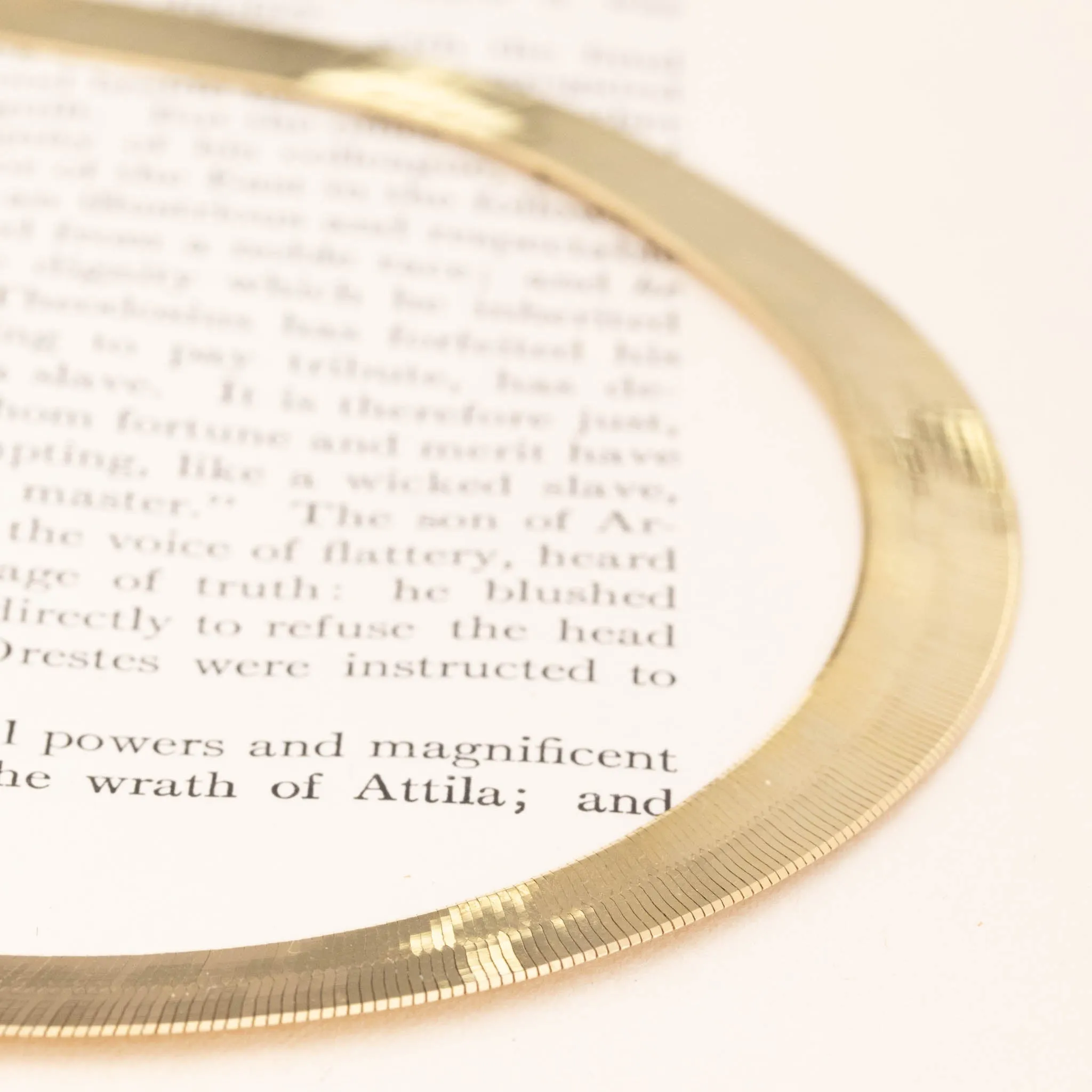 Vintage Long Herringbone Necklace, Italian