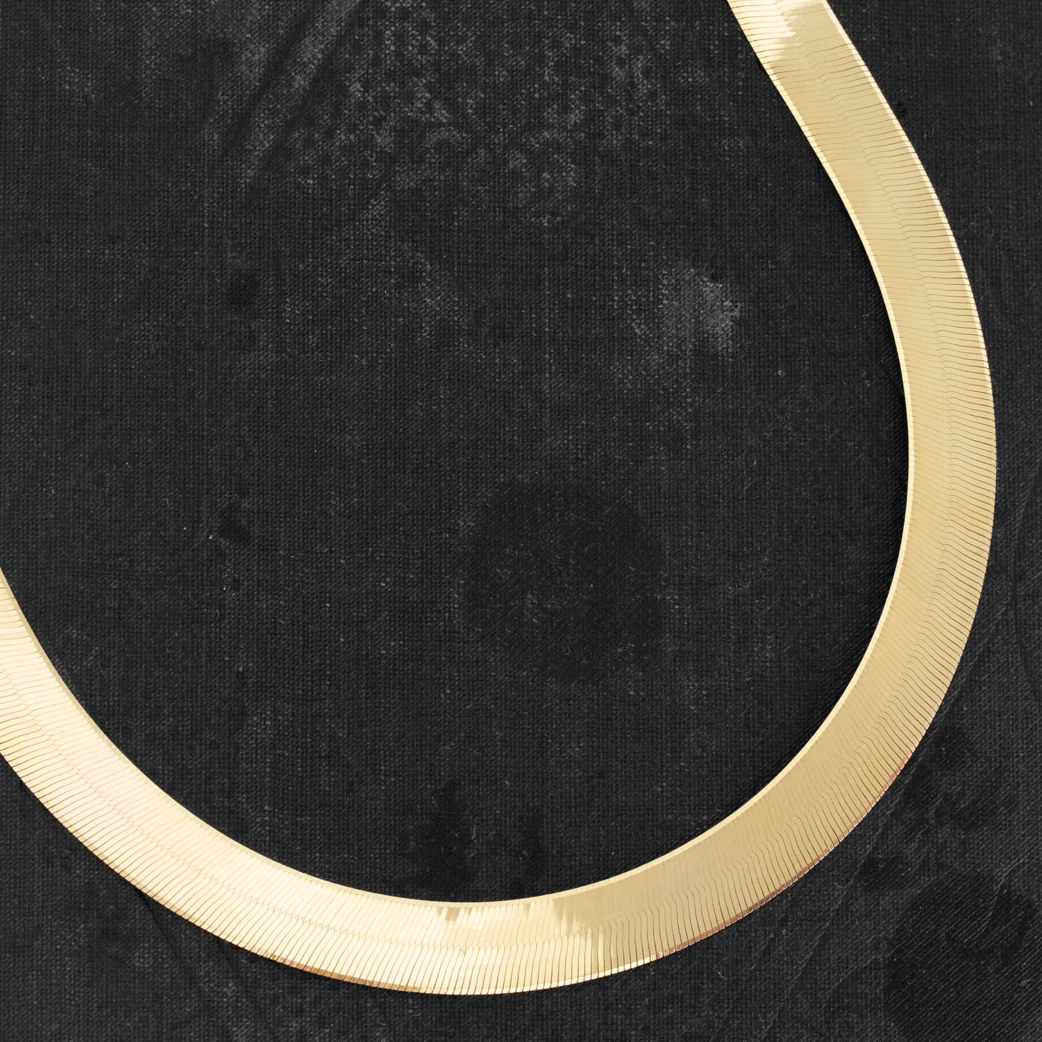 Vintage Long Herringbone Necklace, Italian