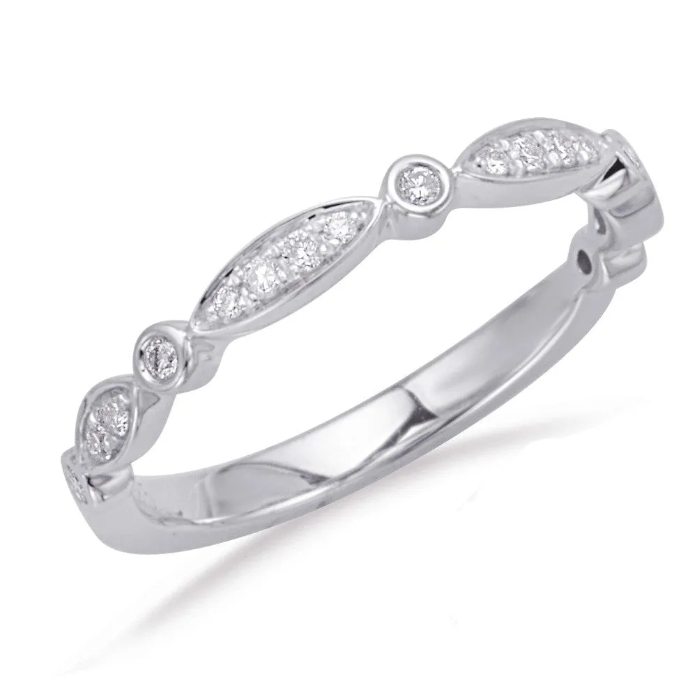 Vintage Marquise and Dot Bezel stackable Band