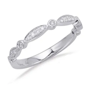 Vintage Marquise and Dot Bezel stackable Band