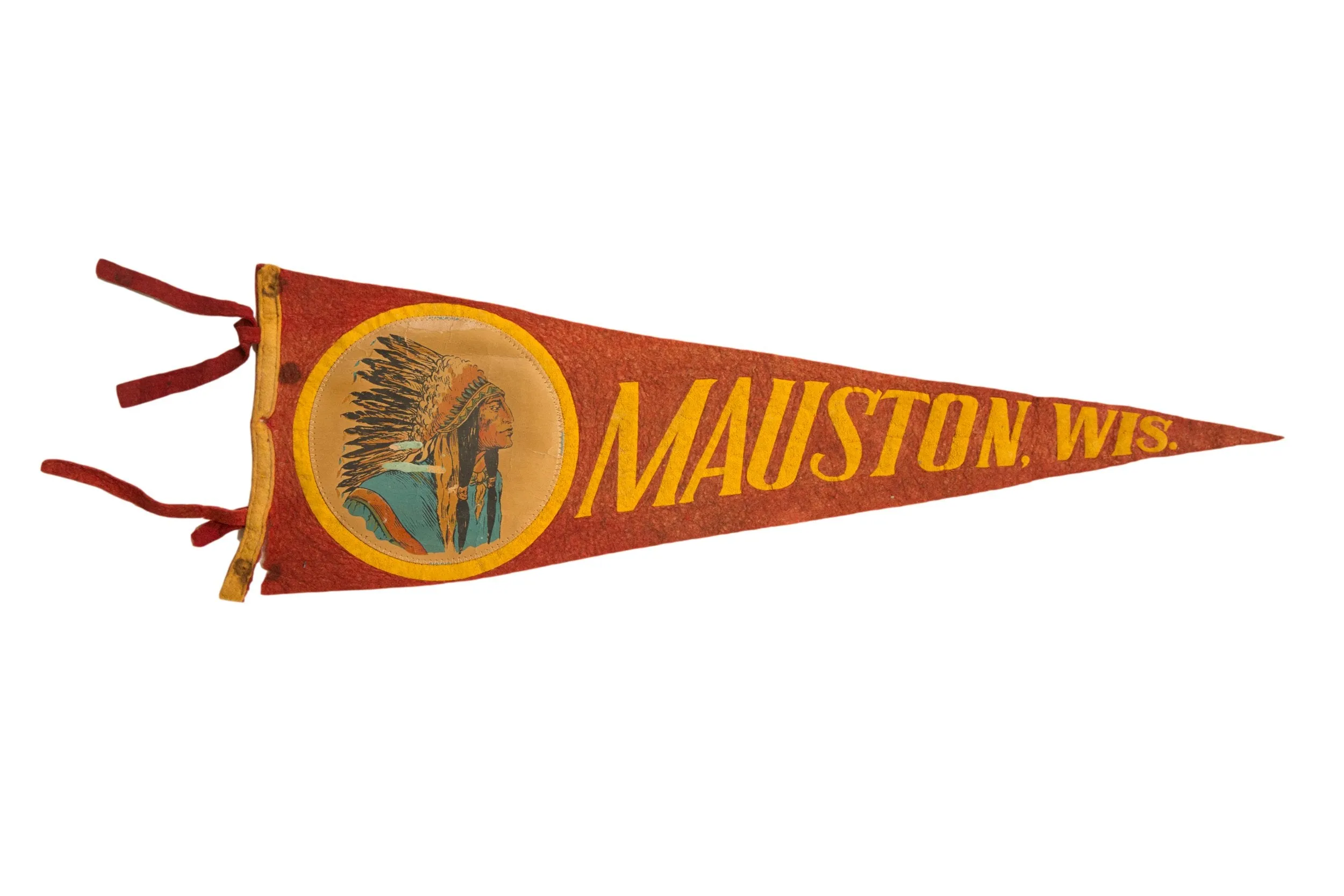 Vintage Mauston Wisconsin Felt Flag