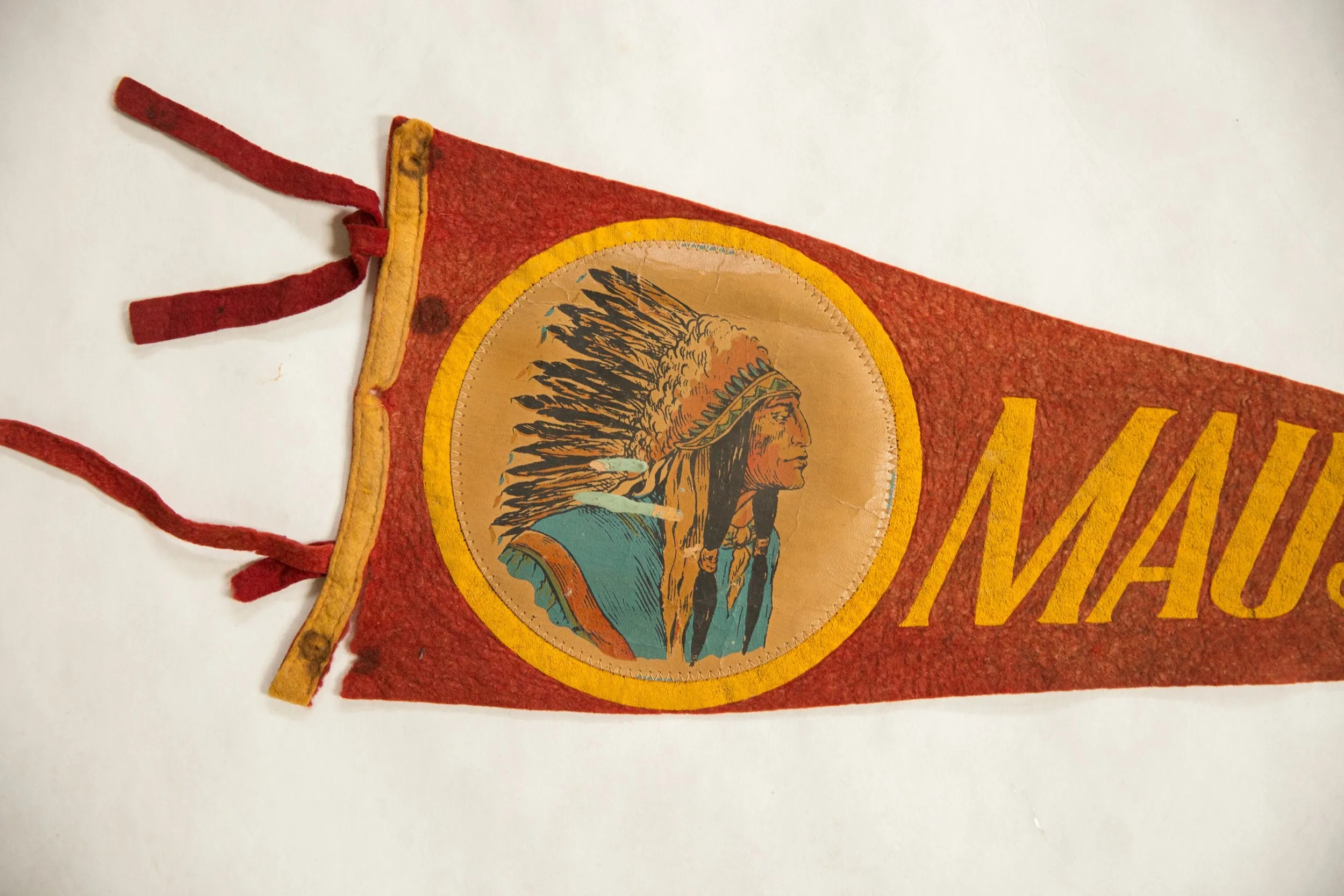 Vintage Mauston Wisconsin Felt Flag