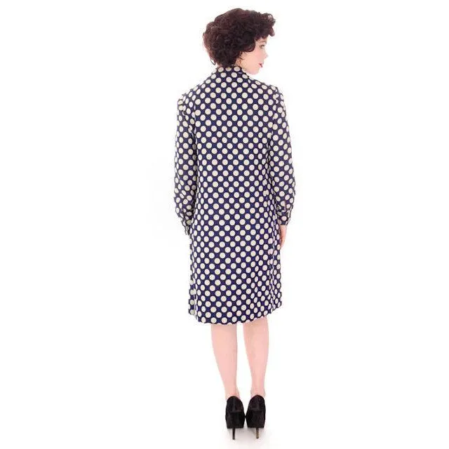 Vintage Mod Polka Dot Dress Adele Simpson 1960S 38-36-44