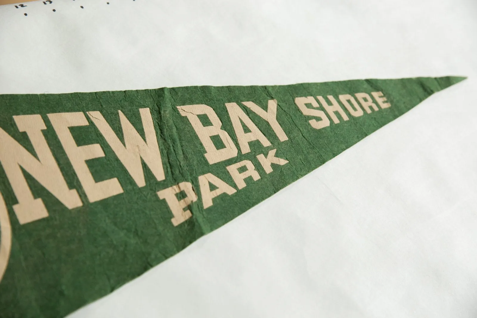 Vintage New Bay Shore Park Felt Flag Pennant