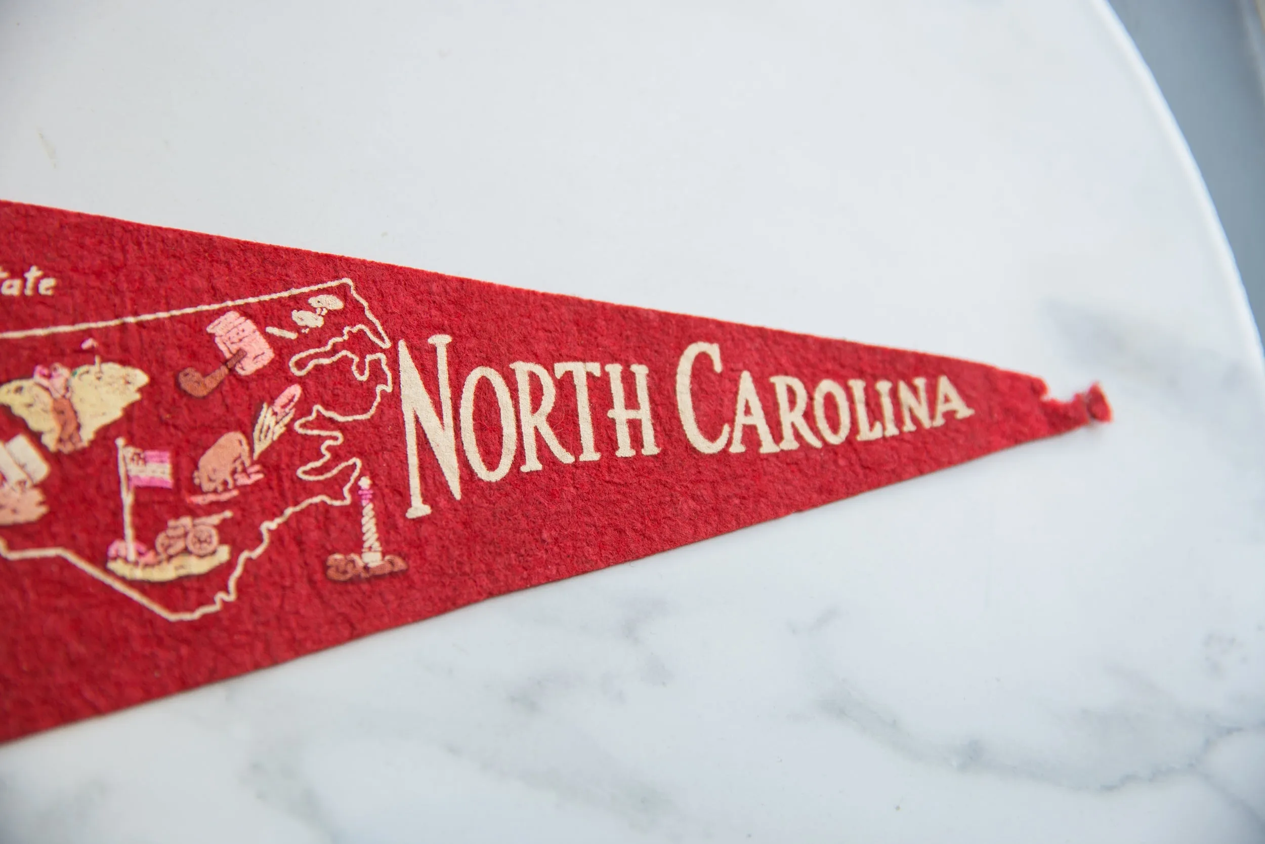 Vintage North Carolina Felt Flag