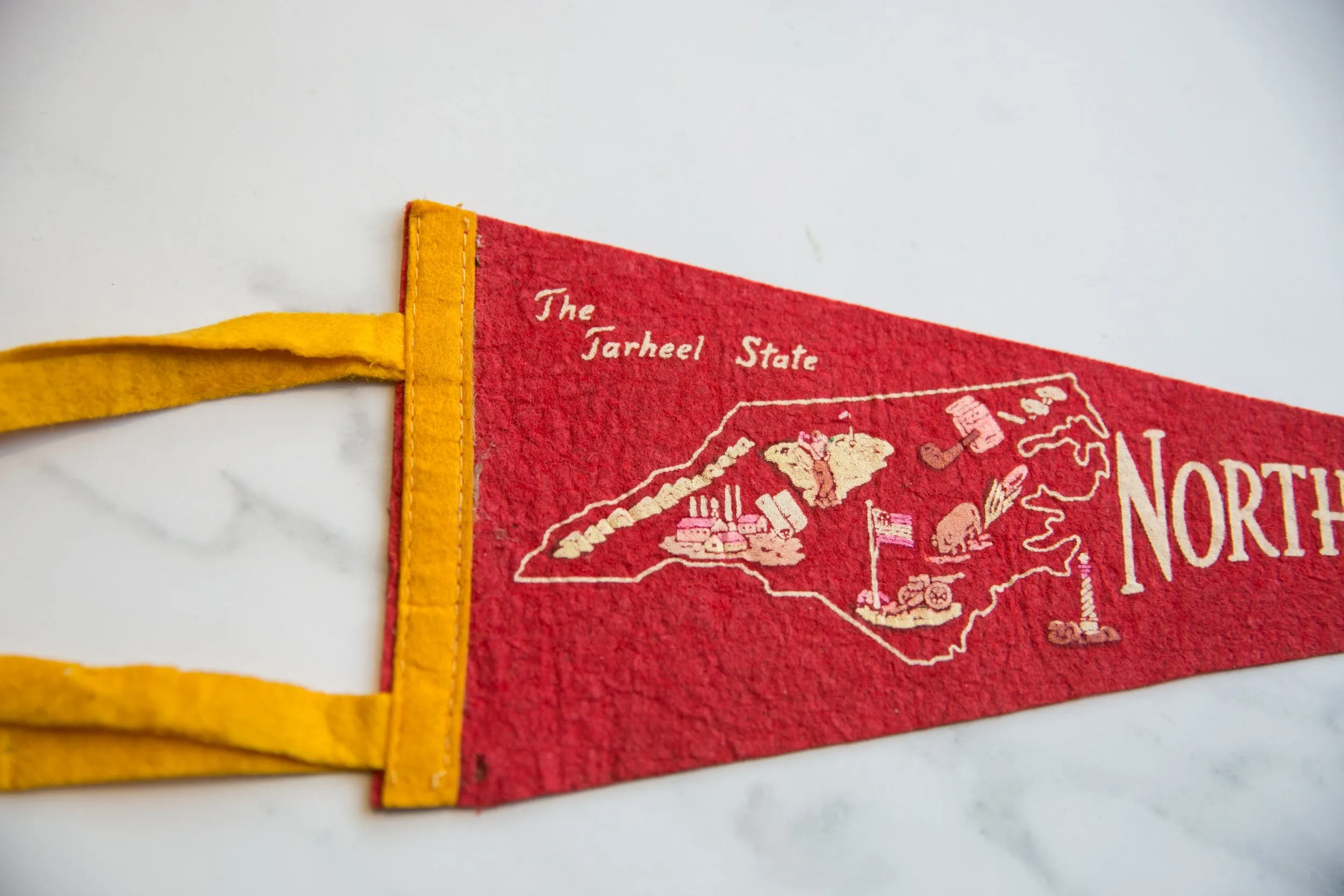 Vintage North Carolina Felt Flag