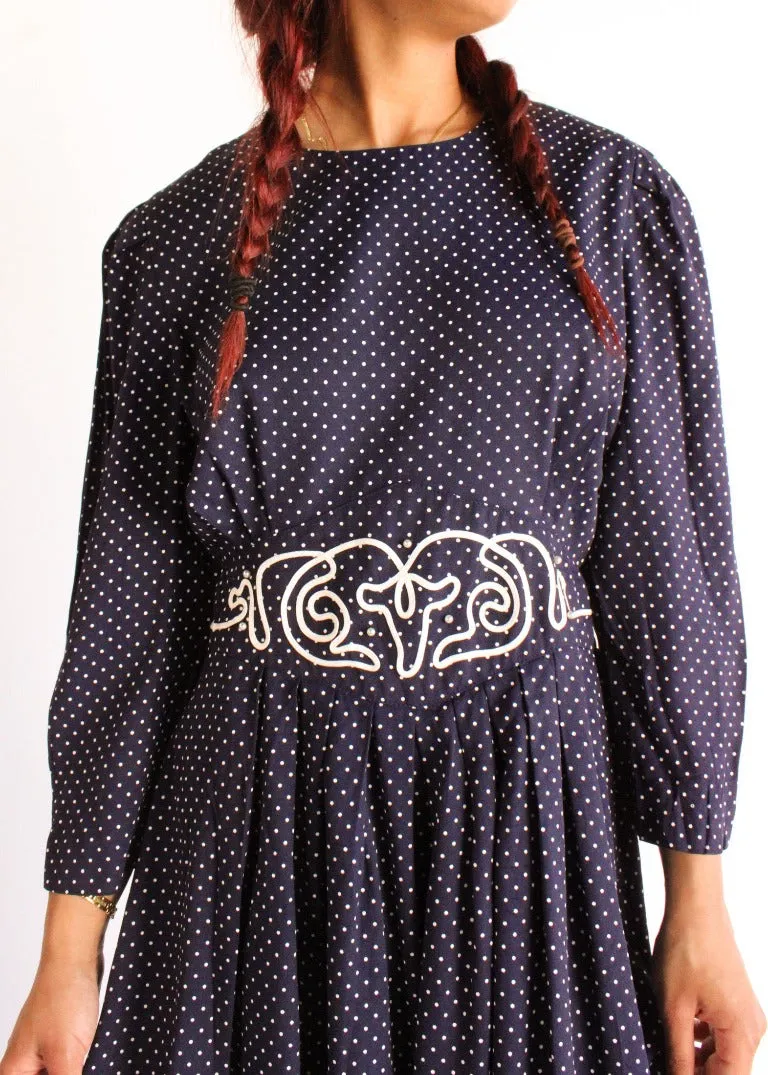 Vintage Polka Dot Dress D0572