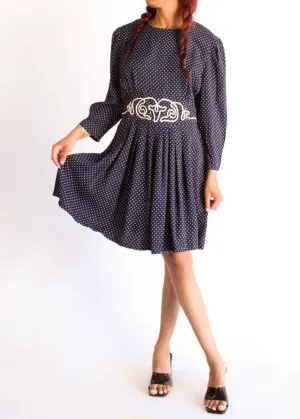 Vintage Polka Dot Dress D0572